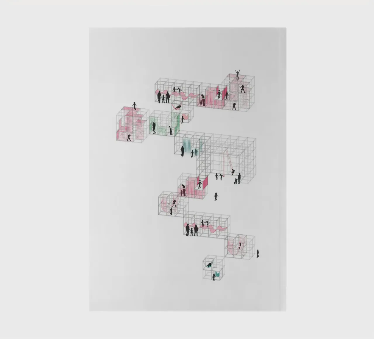 Playground Tetris | Press Play Original Art Print notebook by Press Play Art Prints