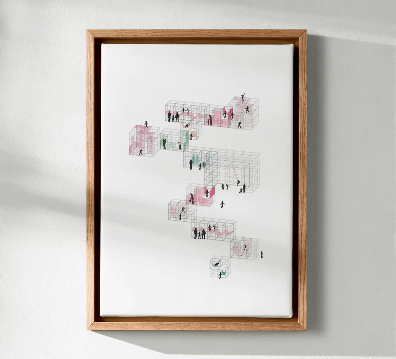 Playground Tetris | Press Play Originele Kunstdruk canvas met Baklijst van Press Play Art Prints