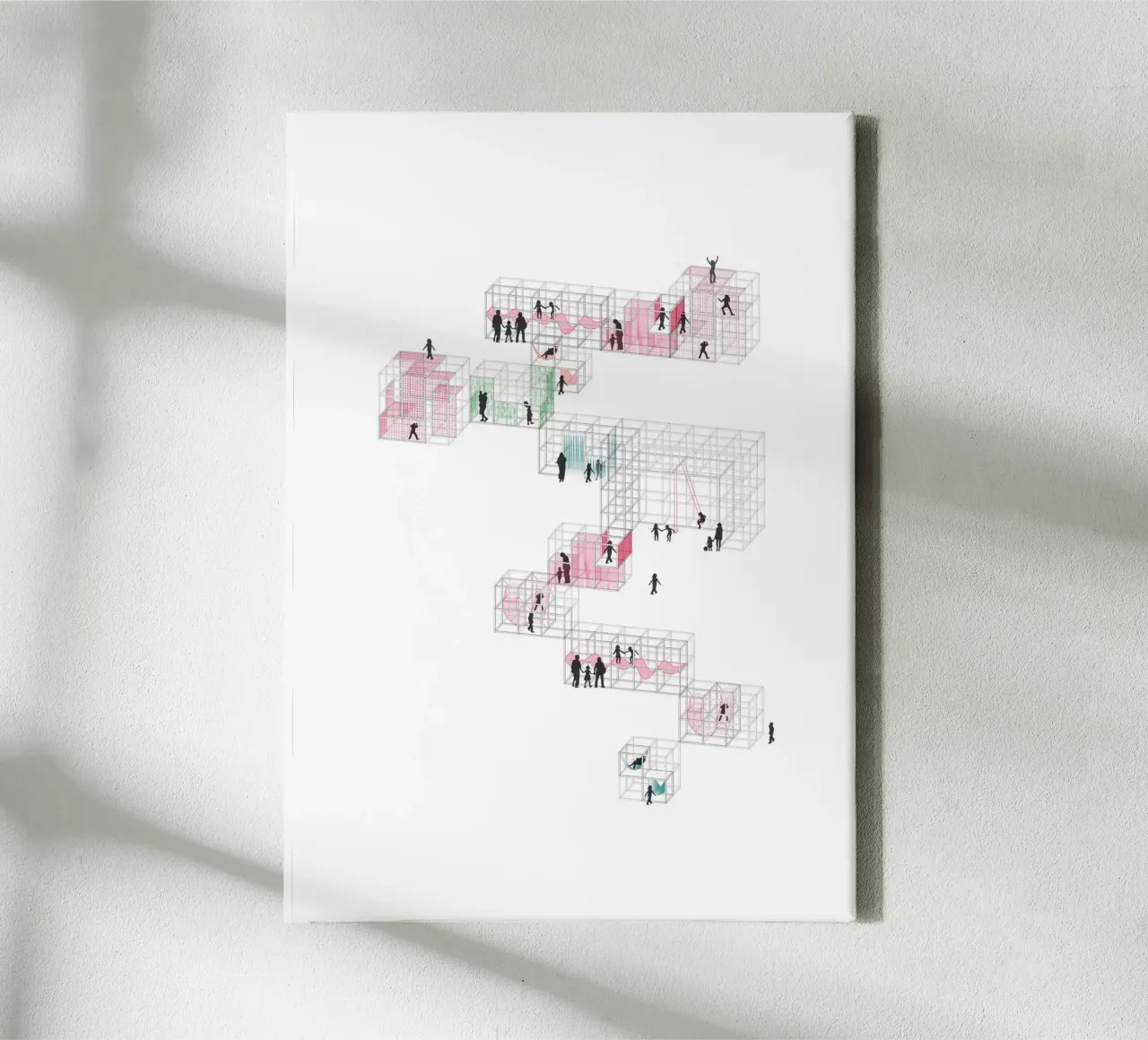Playground Tetris | Press Play Originele Kunstdruk canvas met Baklijst van Press Play Art Prints