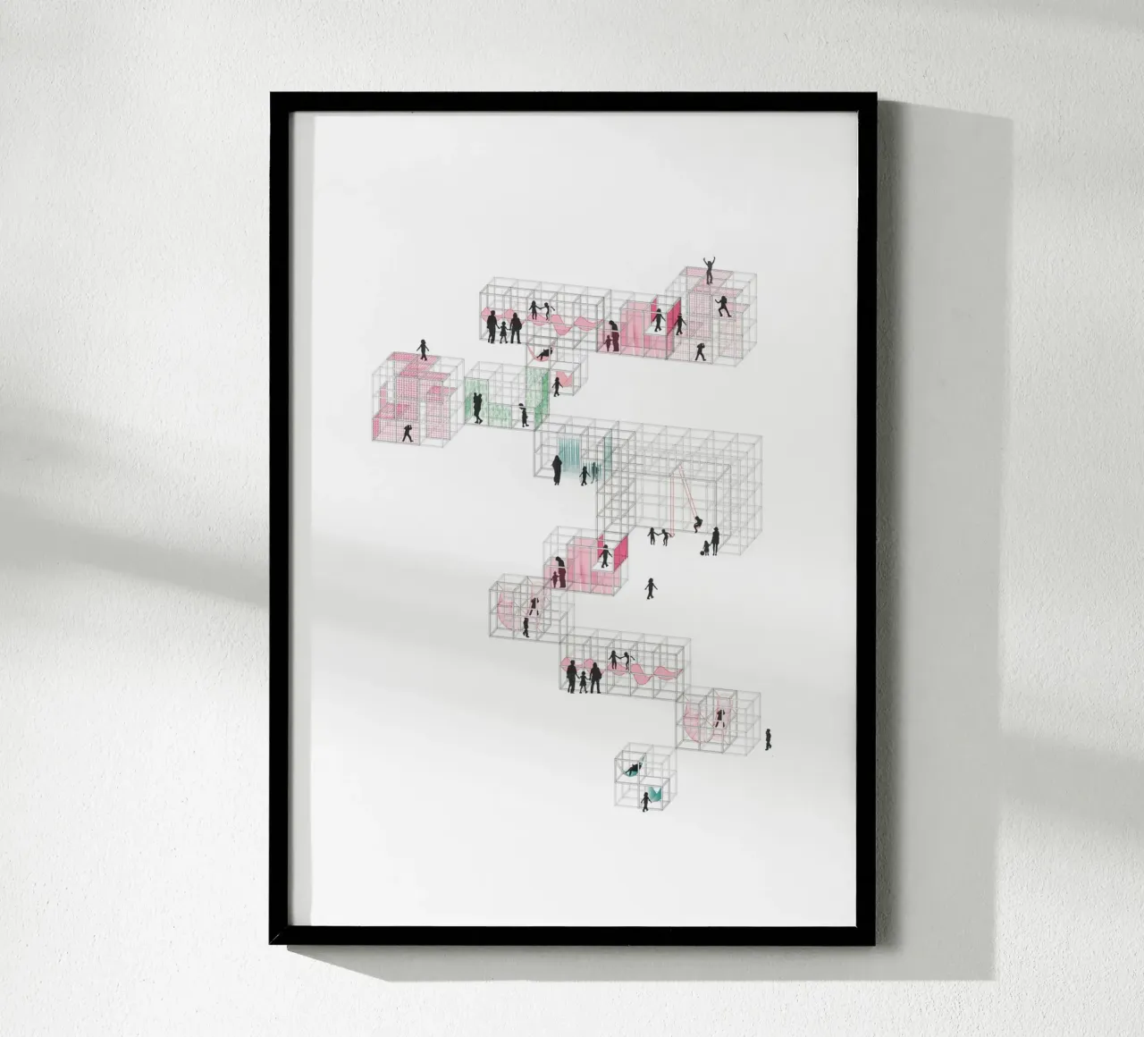Playground Tetris | Press Play Stampa d'arte originale poster con telaio in alluminio da Press Play Art Prints