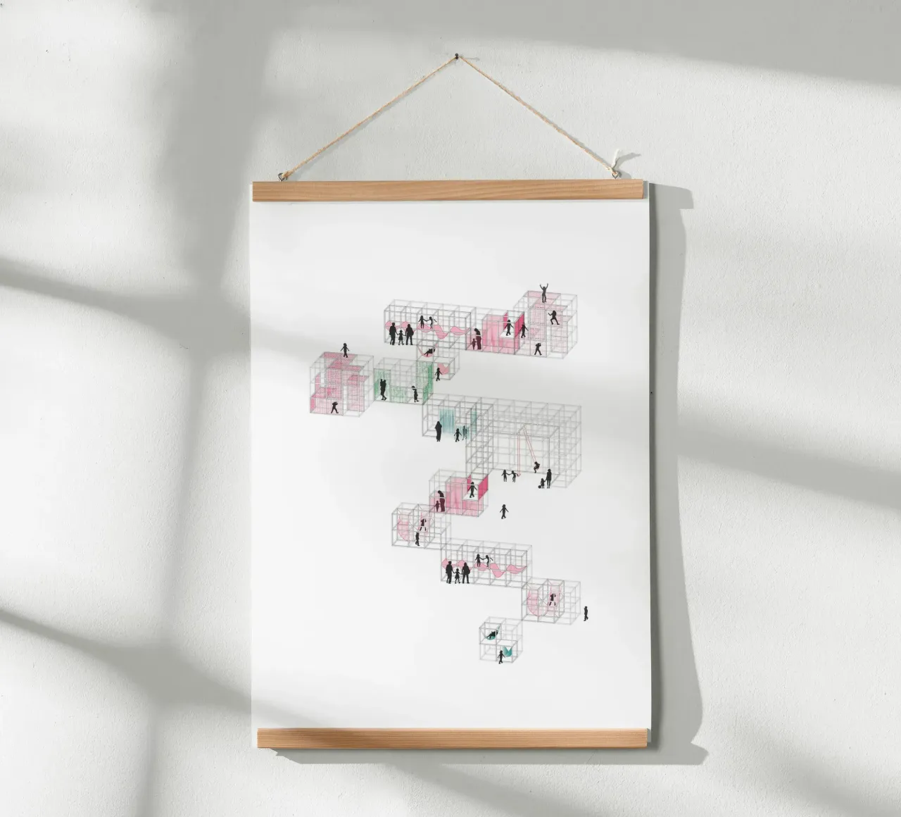 Playground Tetris | Press Play Stampa d'arte originale poster con telaio in alluminio da Press Play Art Prints