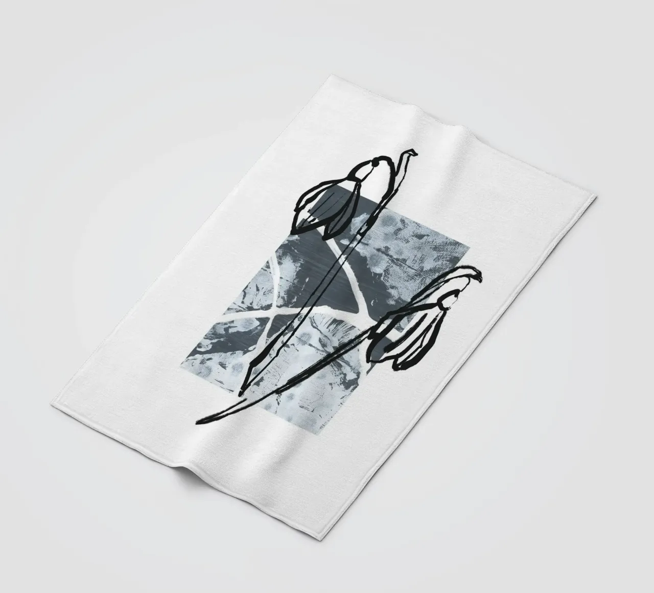 Abstract Botanics No 01 coperta in pile da treechild