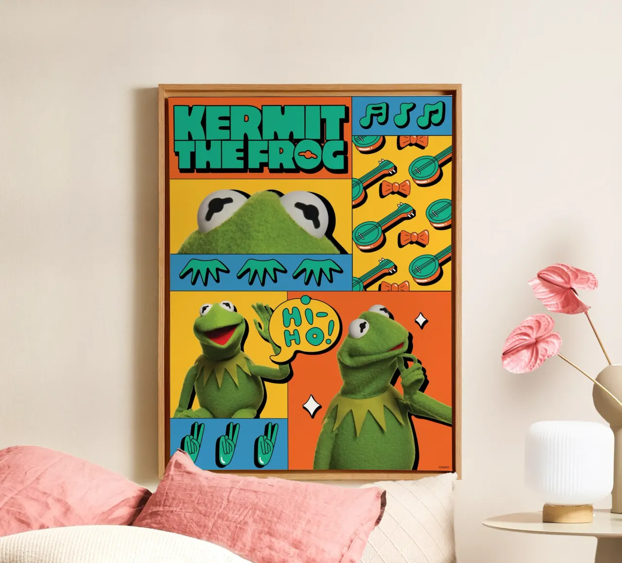 Kermit The Frog - HiHo! II canvas met Baklijst van The Muppets