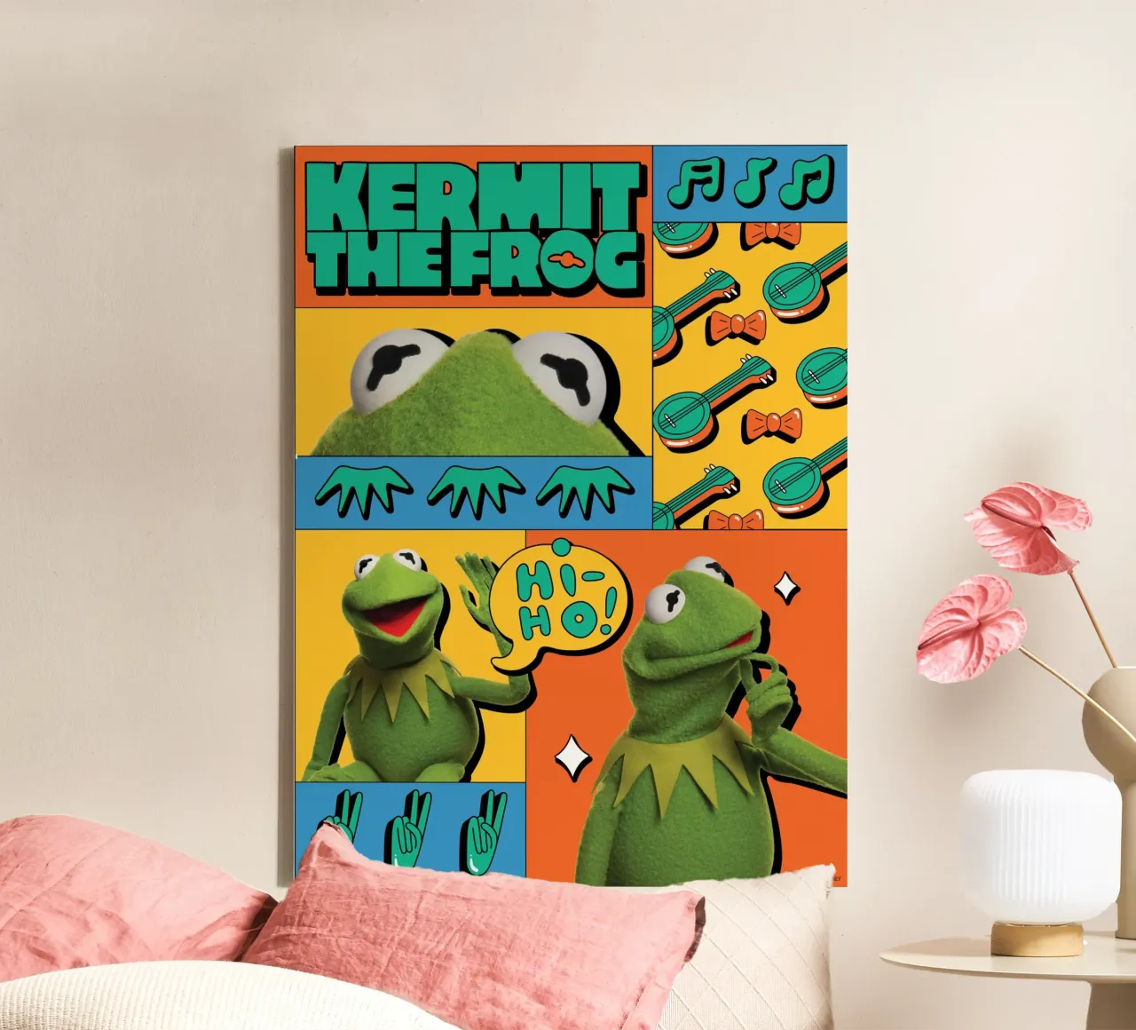 Kermit The Frog - HiHo! II canvas met Baklijst van The Muppets