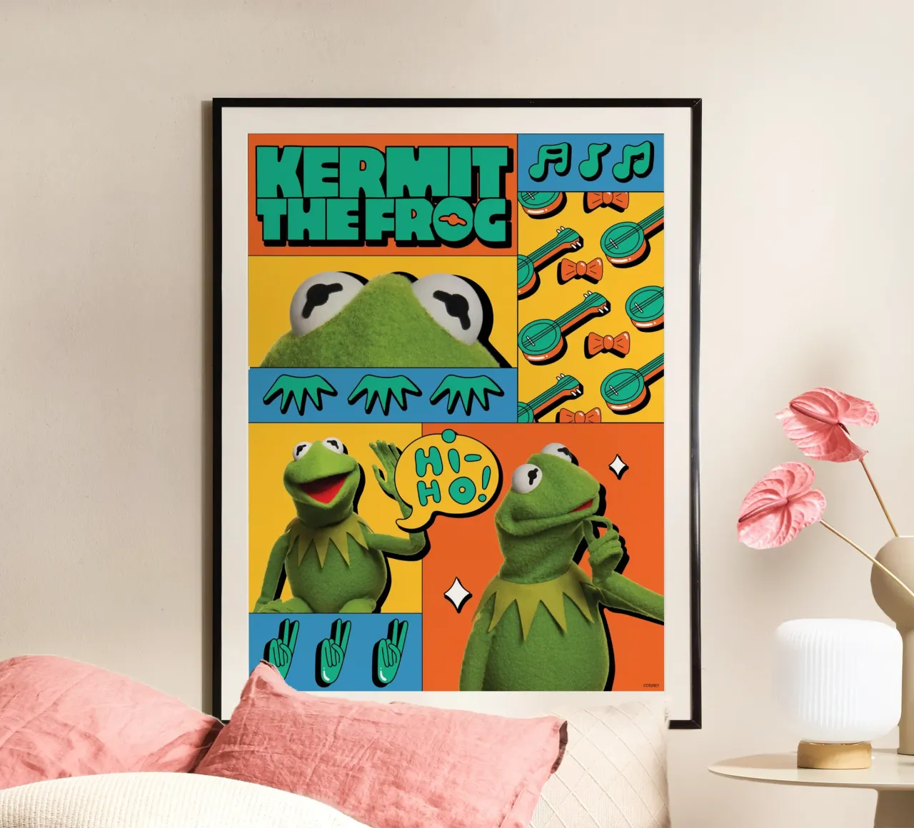 Kermit The Frog - HiHo! II poster con telaio in plastica da The Muppets