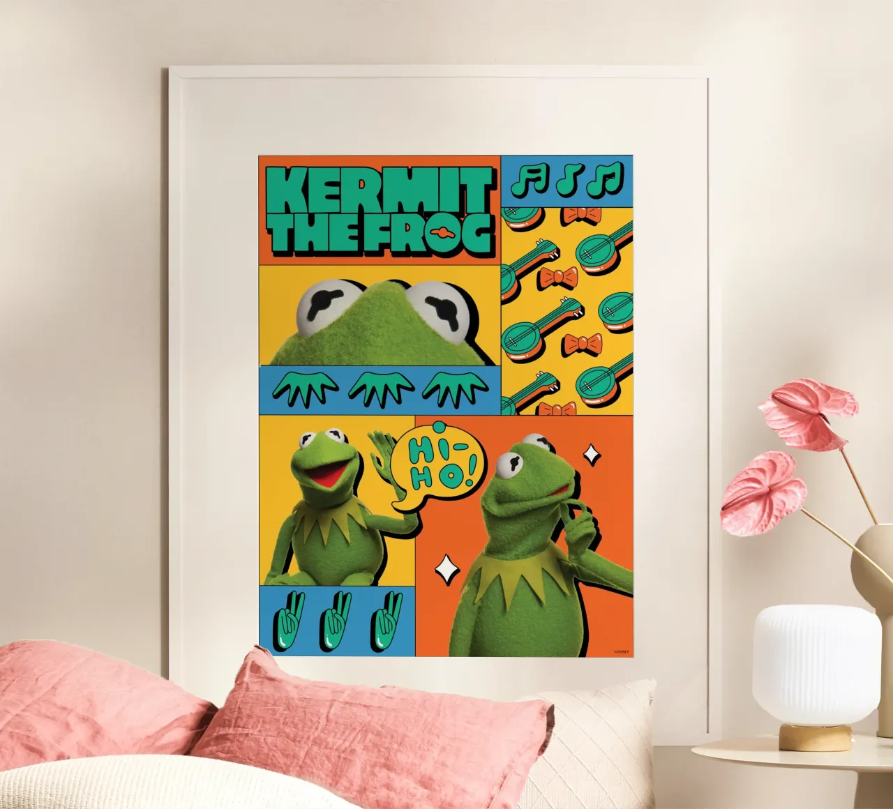 Kermit The Frog - HiHo! II poster con telaio in plastica da The Muppets