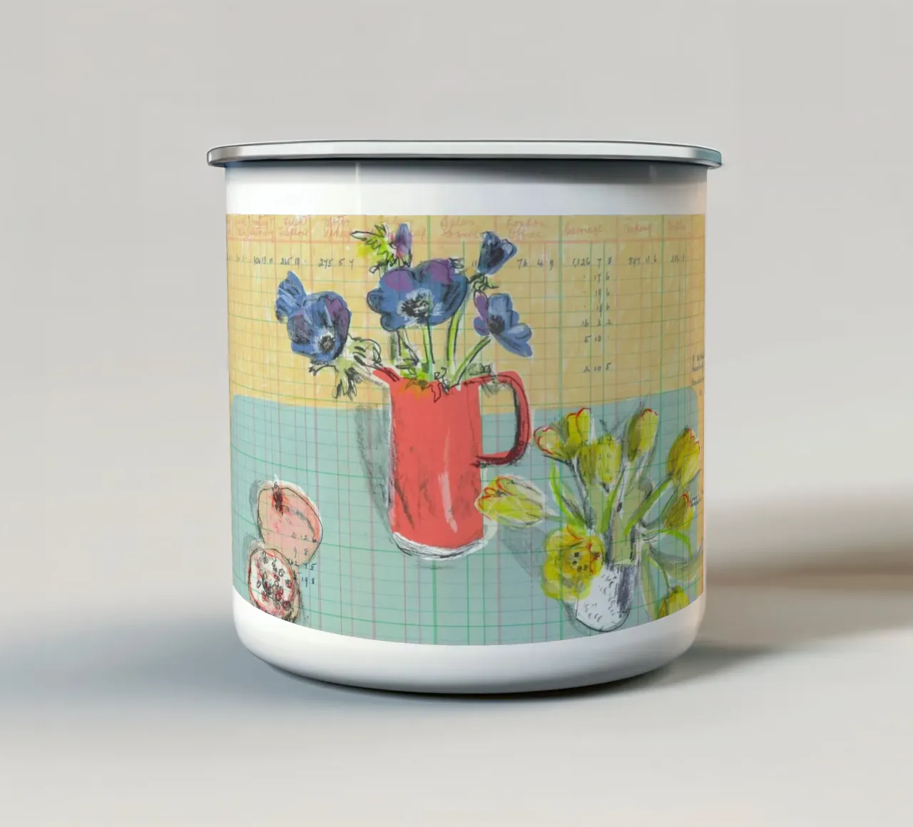 Pomegranate Still Life tazza in smalto da Stars Above Us