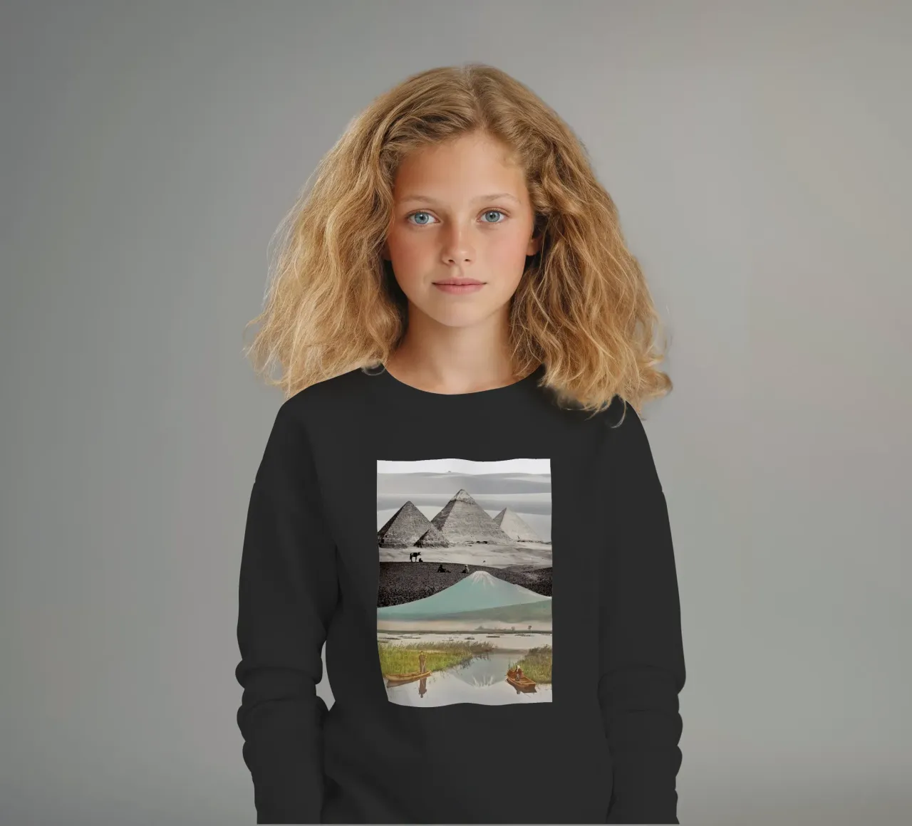 Elsewhere All At Once | Press Play Art Print Collage Remix felpa bambino da Press Play Art Prints