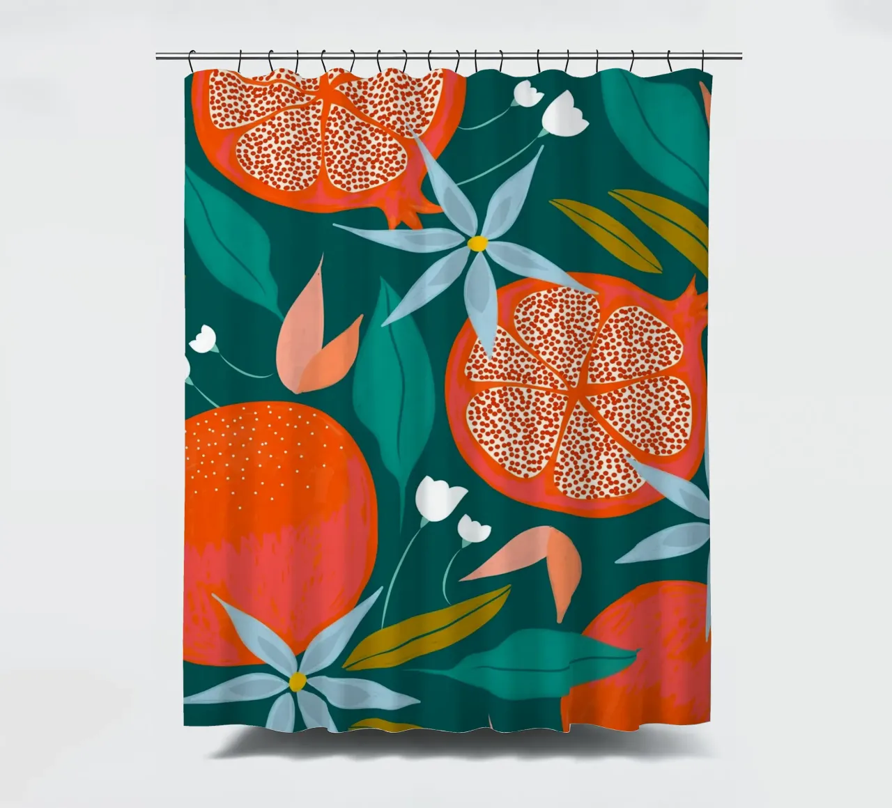 Summer Pomegranate shower curtain by 83oranges