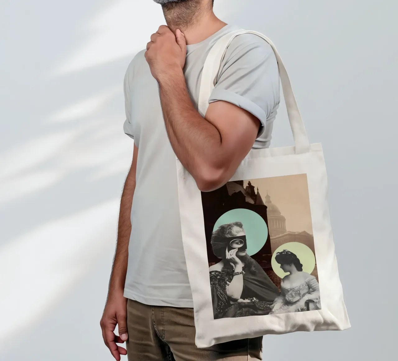 Muses & Moonlight | Press Play Stampa d'arte Collage Remix borsa in juta da Press Play Art Prints
