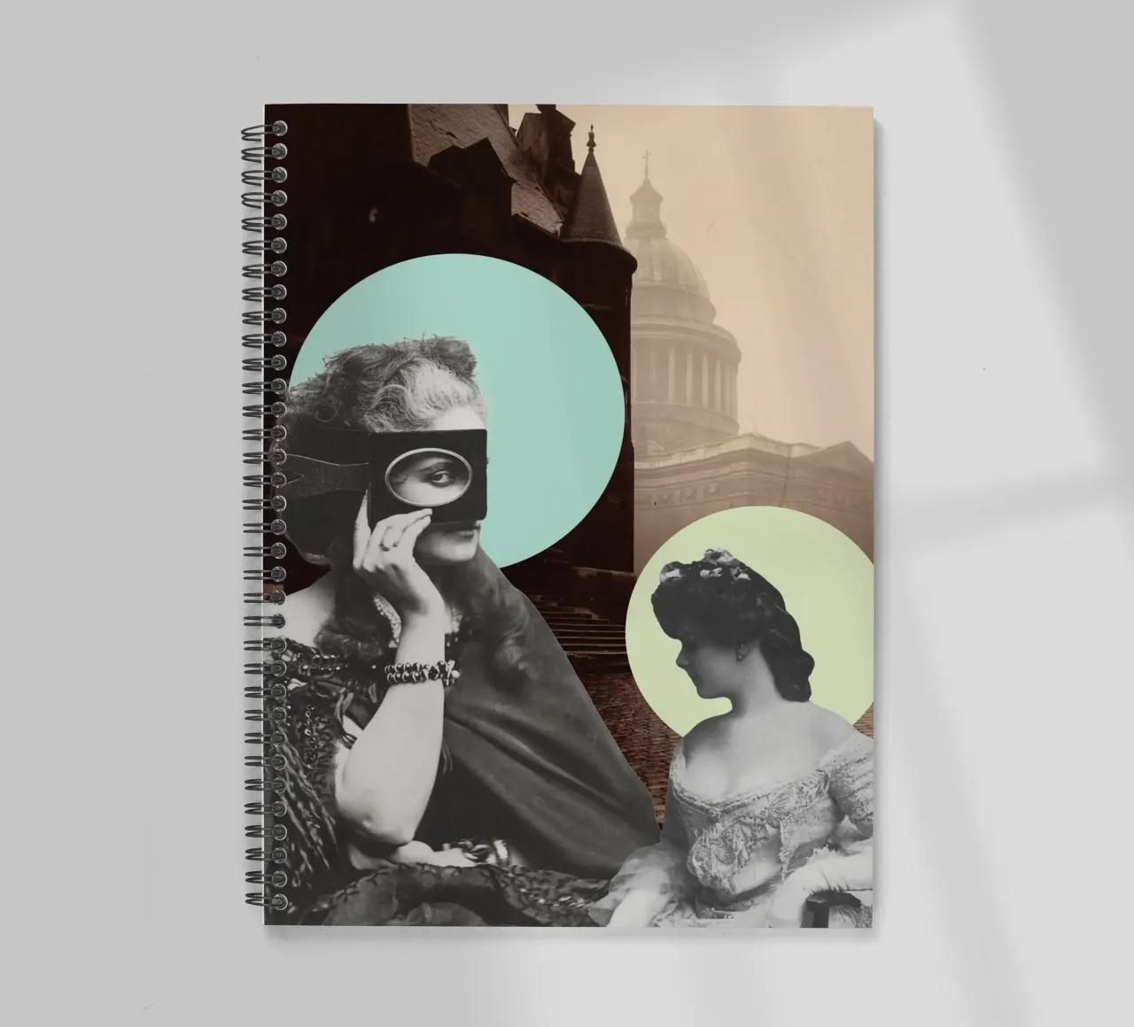 Muses & Moonlight | Press Play Art Print Collage Remix spiral notebook by Press Play Art Prints
