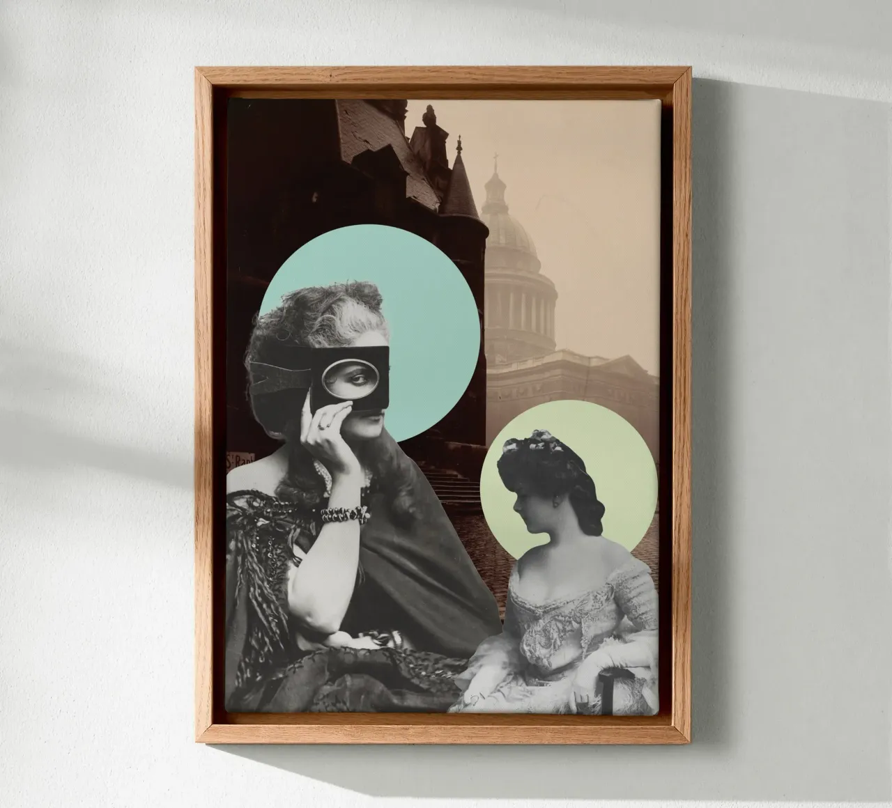 Muses & Moonlight | Press Play Kunstdruk Collage Remix canvas met Baklijst van Press Play Art Prints
