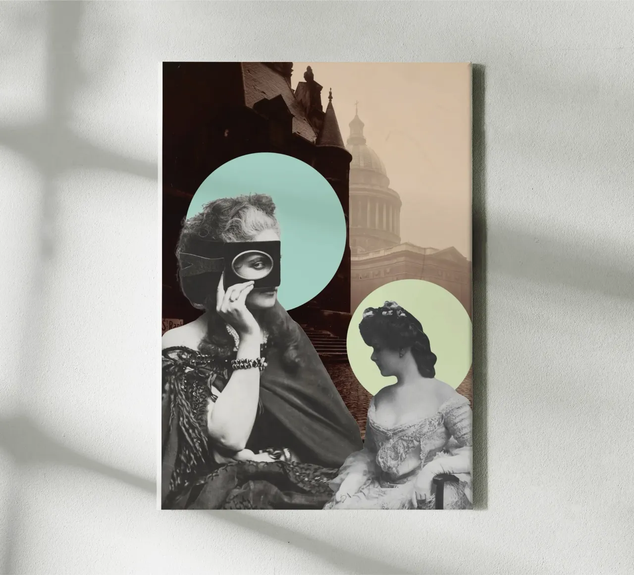 Muses & Moonlight | Press Play Kunstdruk Collage Remix canvas met Baklijst van Press Play Art Prints