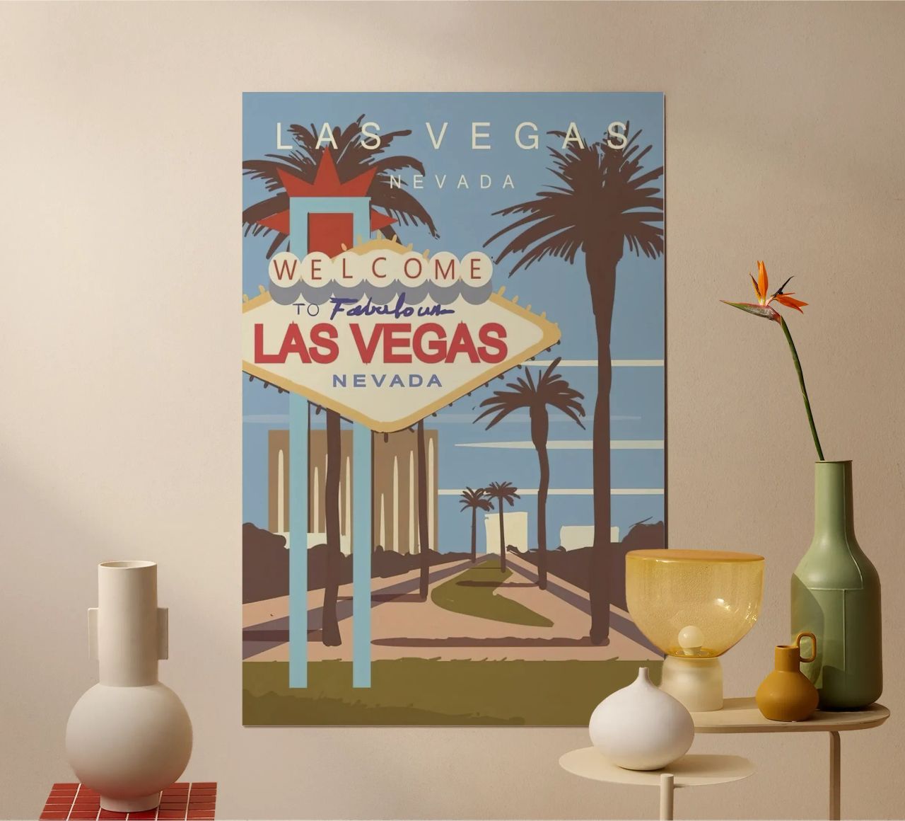 Las Vegas Nevada Skyline Vintage Travel poster by cooper shop