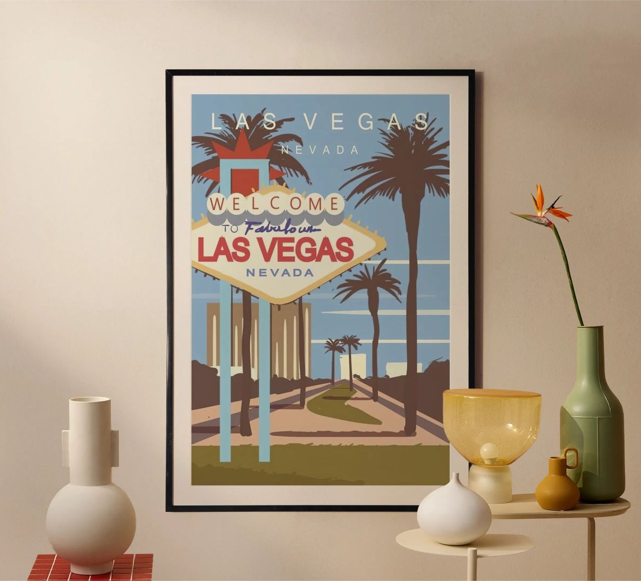 Las Vegas Nevada Skyline Vintage Travel poster by cooper shop