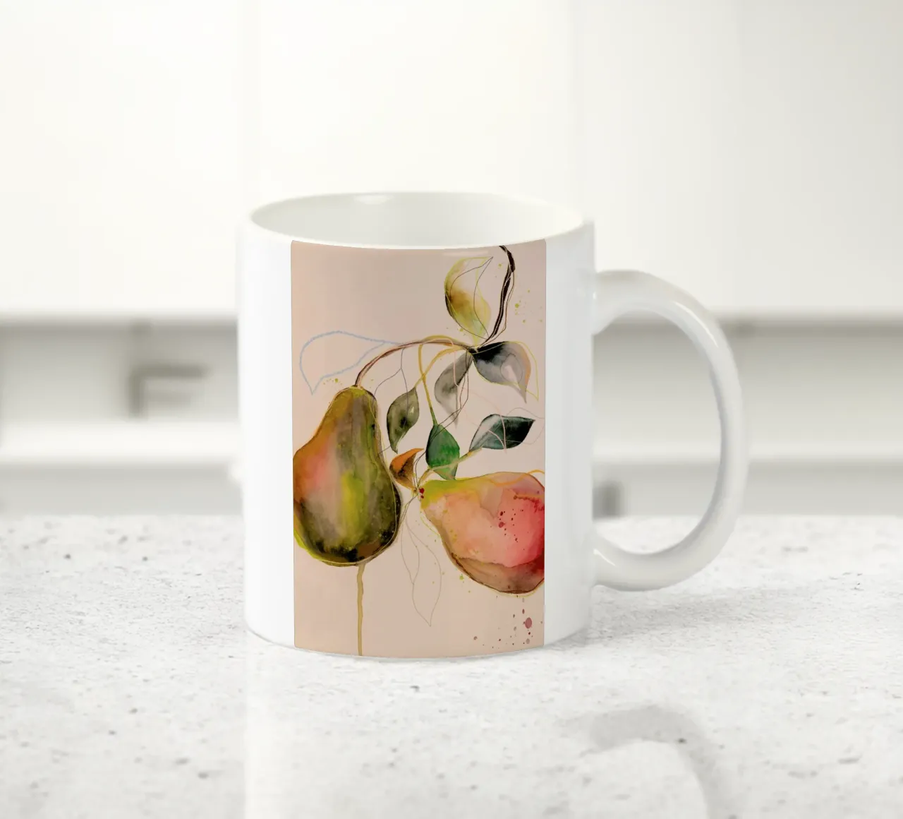 Pear 01 Keramik Tasse von Leigh Viner