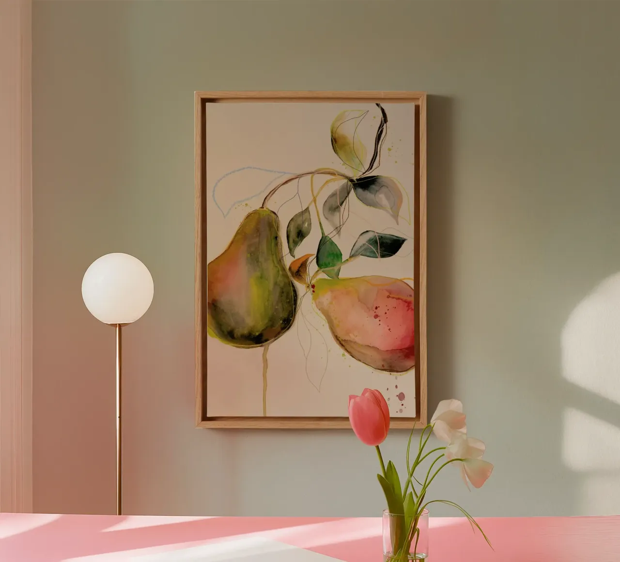 Pear 01 tela con Cornice a cassetta da Leigh Viner