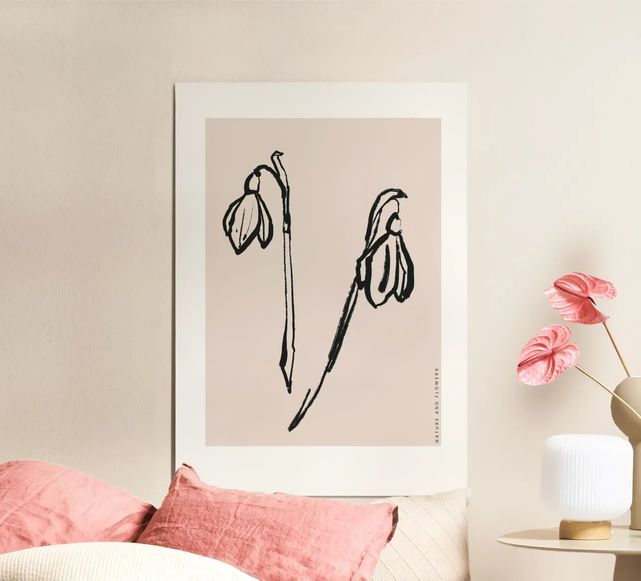 Abstract Botanic No 08 poster con telaio in legno da treechild