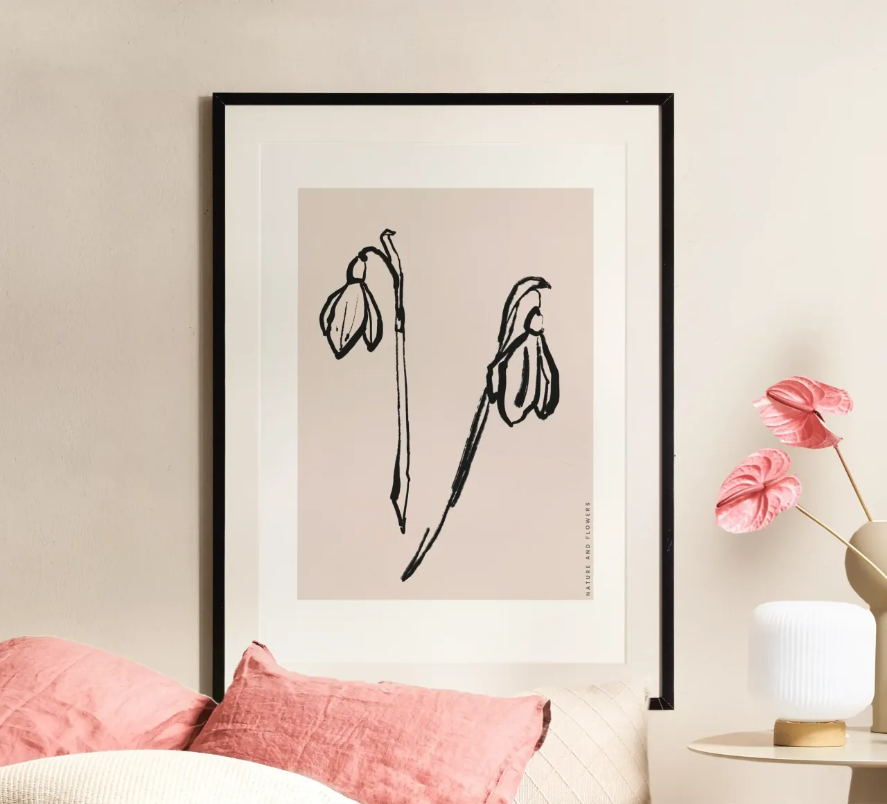 Abstract Botanic No 08 poster con telaio in legno da treechild