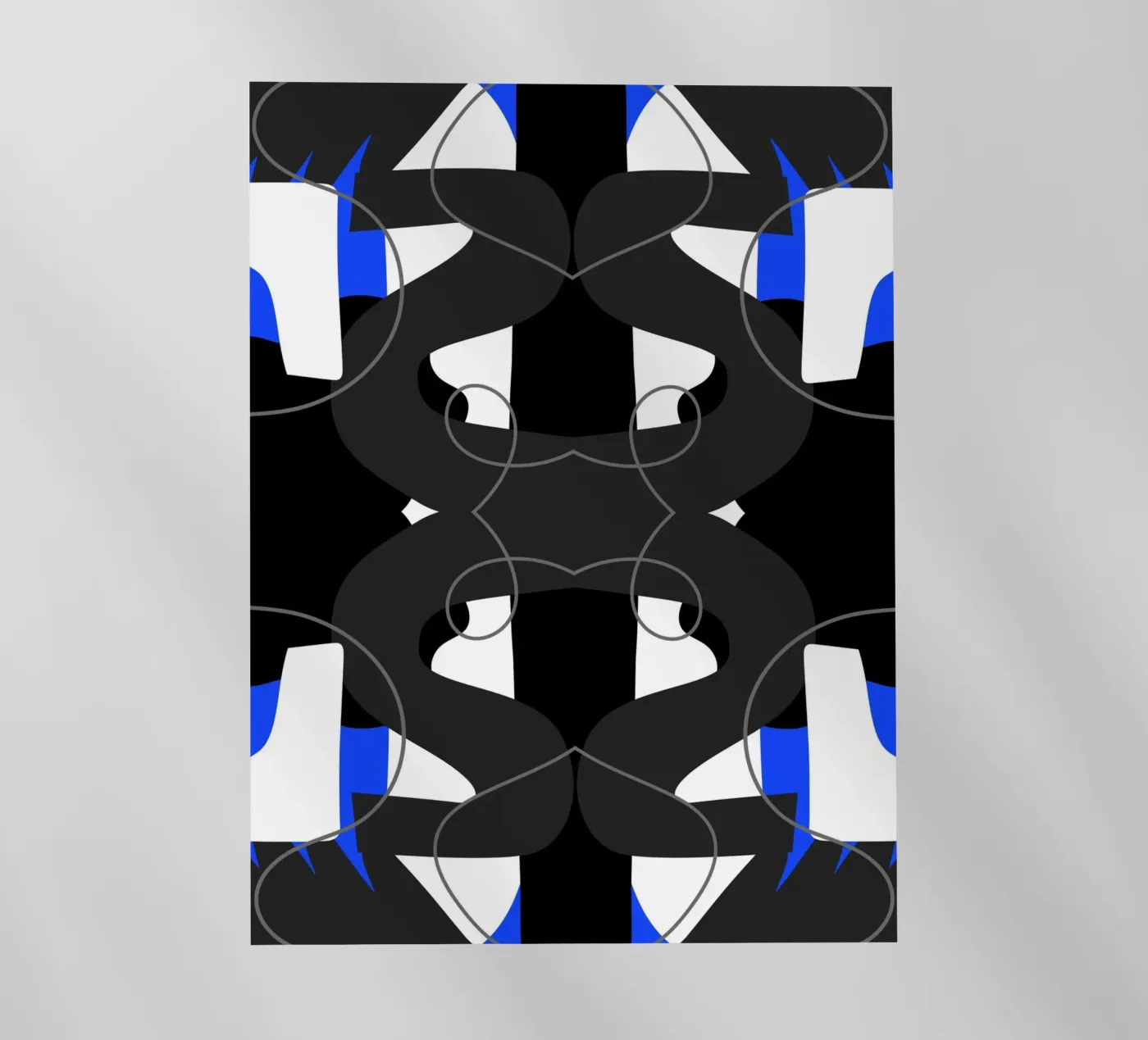 Blue and black symmetry pellicola backlit da Little Dean