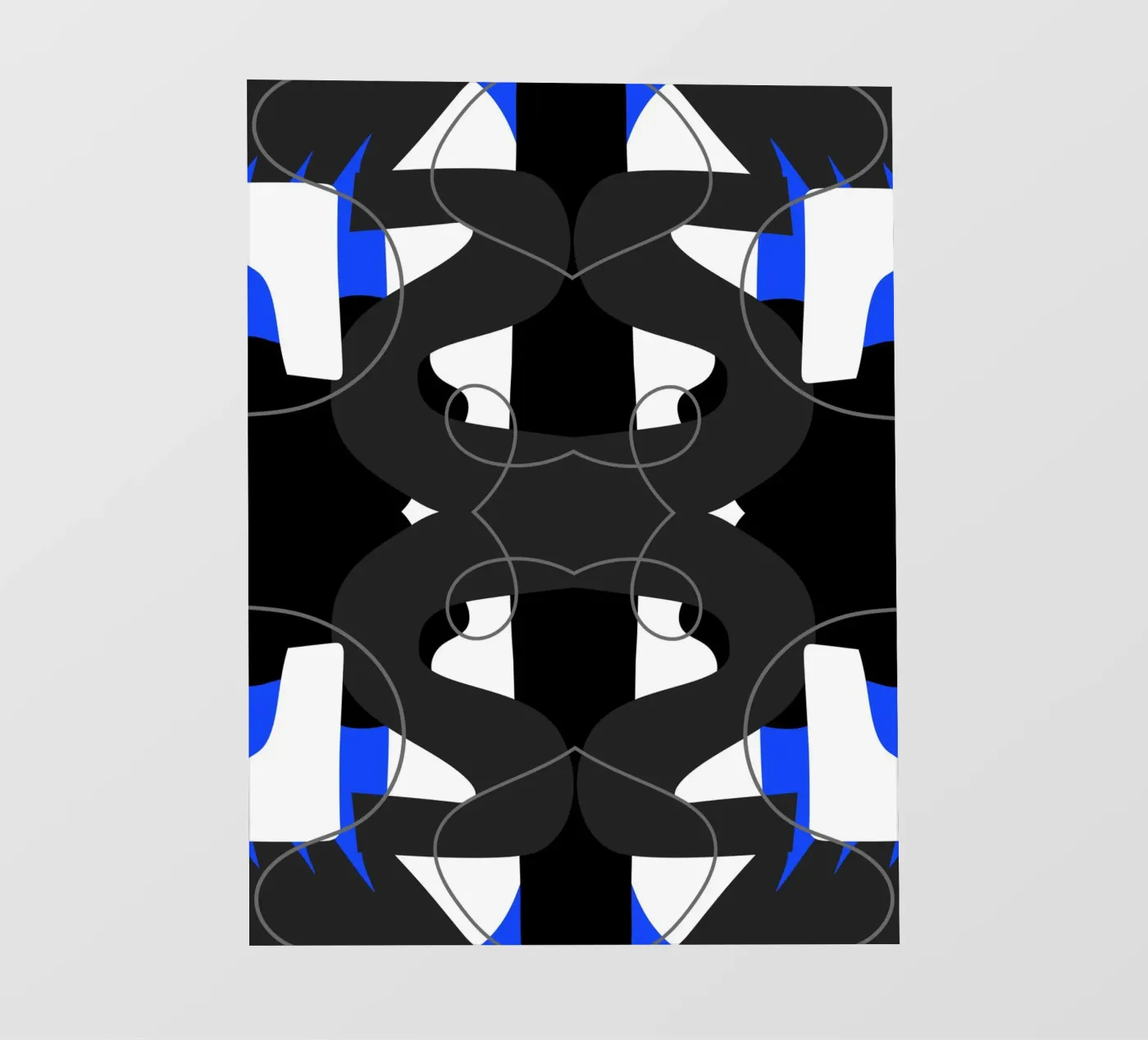 Blue and black symmetry pellicola backlit da Little Dean