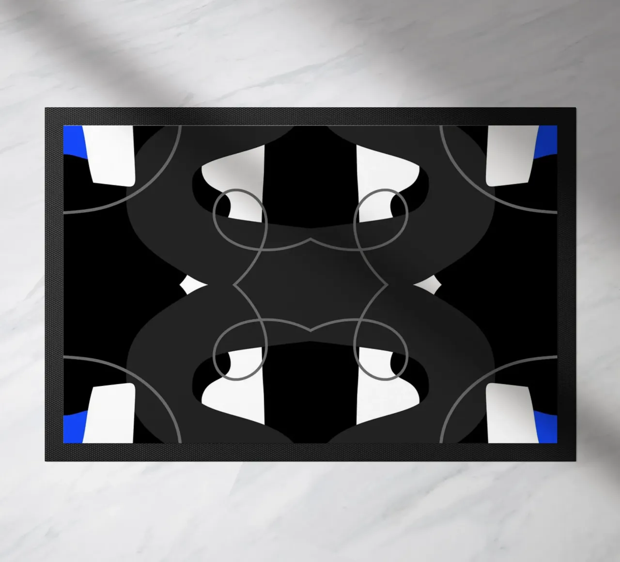 Simmetria blu e nera zerbino da Little Dean