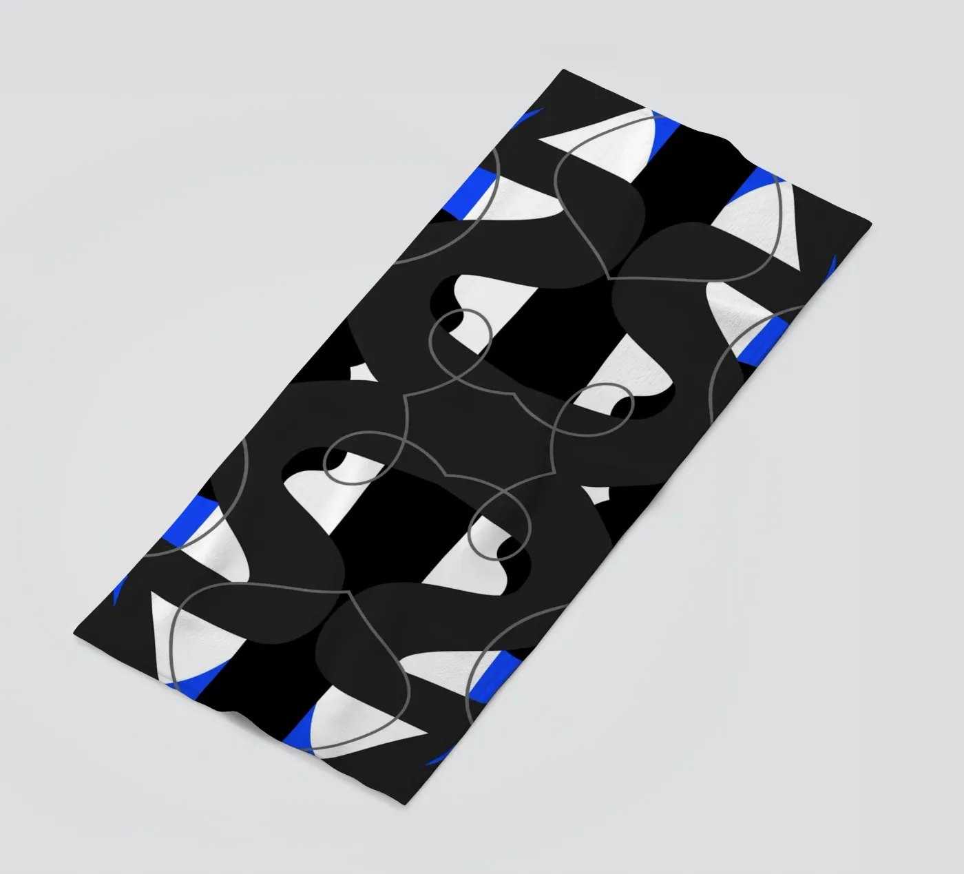 Blue and black symmetry Strandtuch von Little Dean