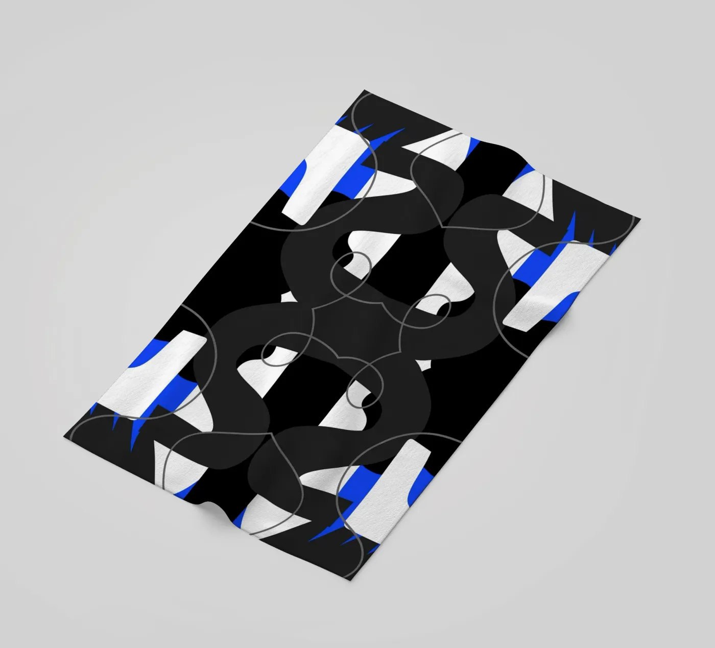 Blue and black symmetry Strandtuch von Little Dean