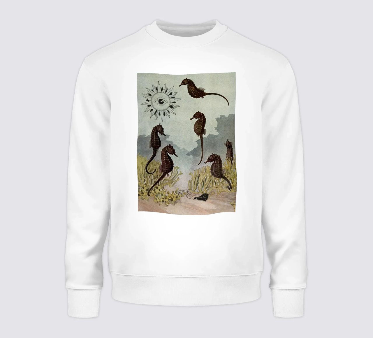 Sea Horses & the Sixth Sense | Press Play Art Print Collage sudadera de Press Play Art Prints