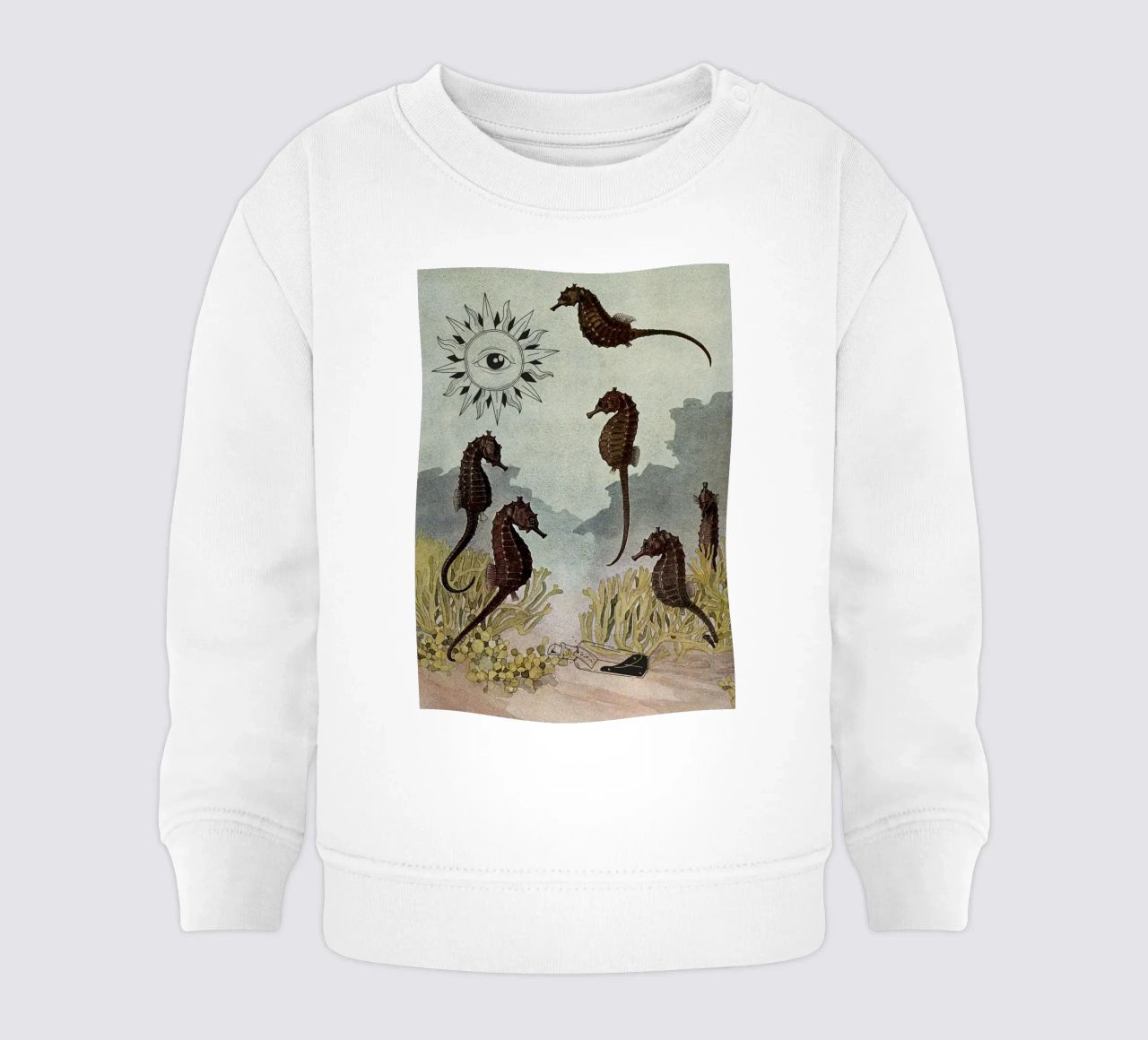 Sea Horses & the Sixth Sense | Press Play Art Print Collage sudadera de bebé de Press Play Art Prints