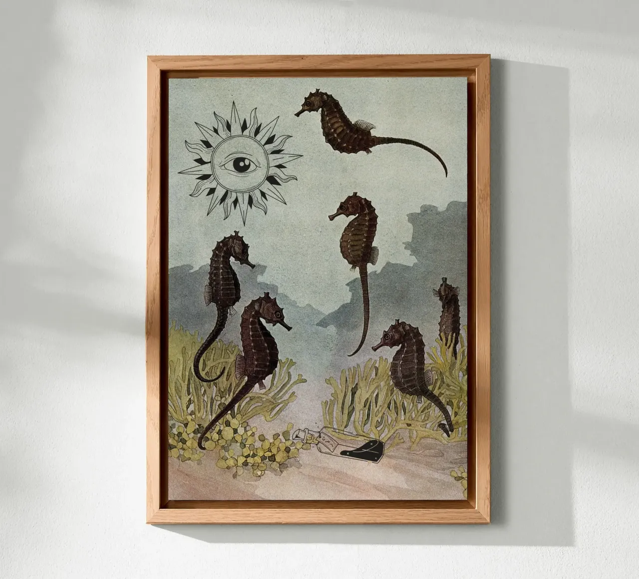 Seepferdchen & der sechste Sinn | Press Play Kunstdruck Collage Alu-Dibond von Press Play Art Prints