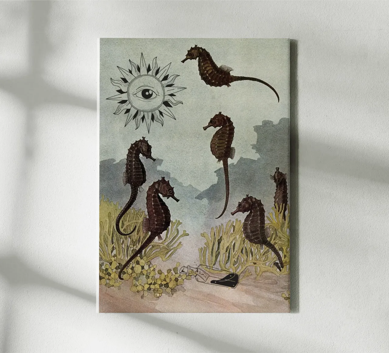Zeepaardjes & het Zesde Zintuig | Press Play Kunstdruk Collage canvas met Baklijst van Press Play Art Prints
