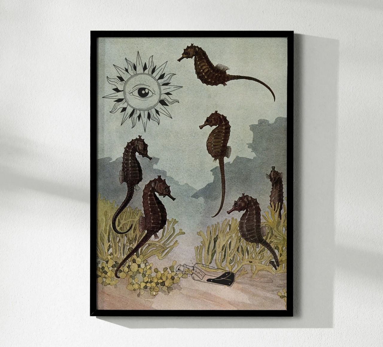 Sea Horses & the Sixth Sense | Press Play Art Print Collage poster de Press Play Art Prints