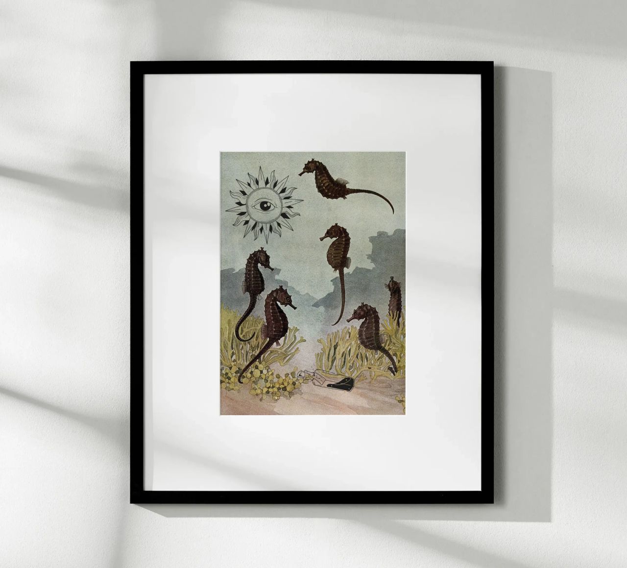 Sea Horses & the Sixth Sense | Press Play Art Print Collage poster de Press Play Art Prints