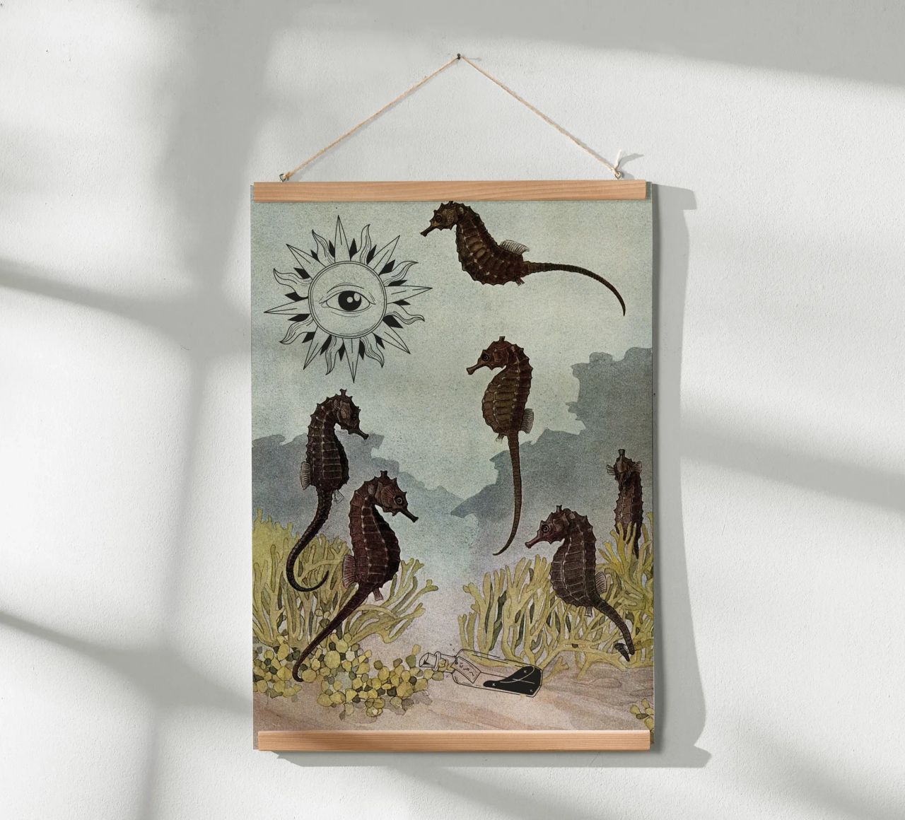 Sea Horses & the Sixth Sense | Press Play Art Print Collage poster de Press Play Art Prints