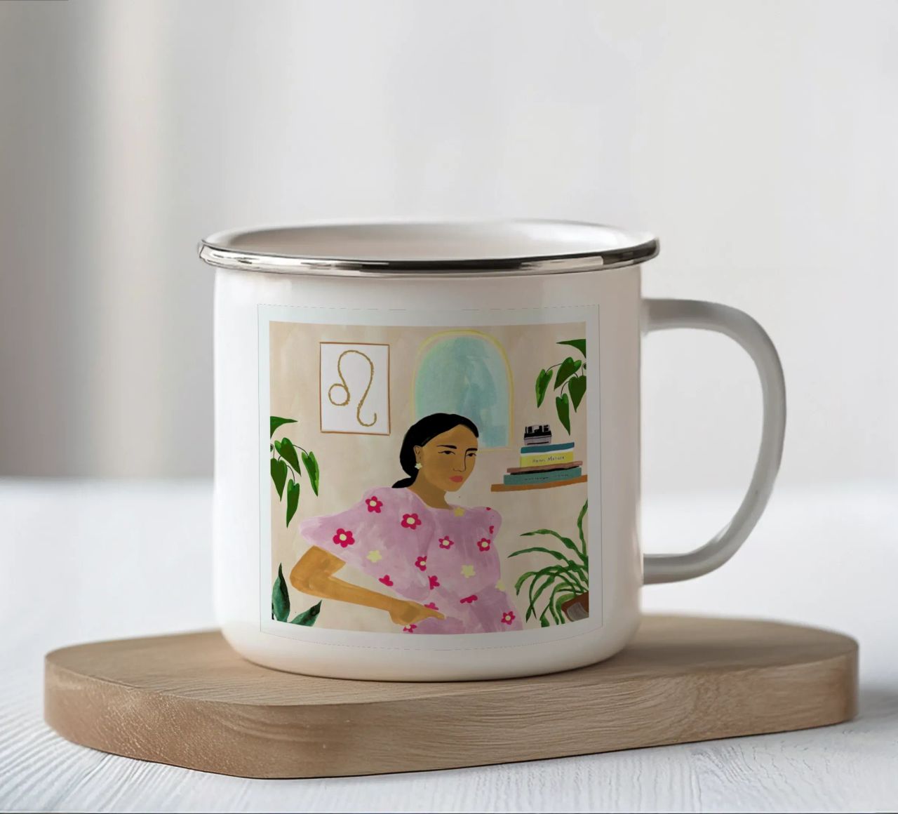 Leo tazza in smalto da Laura Page