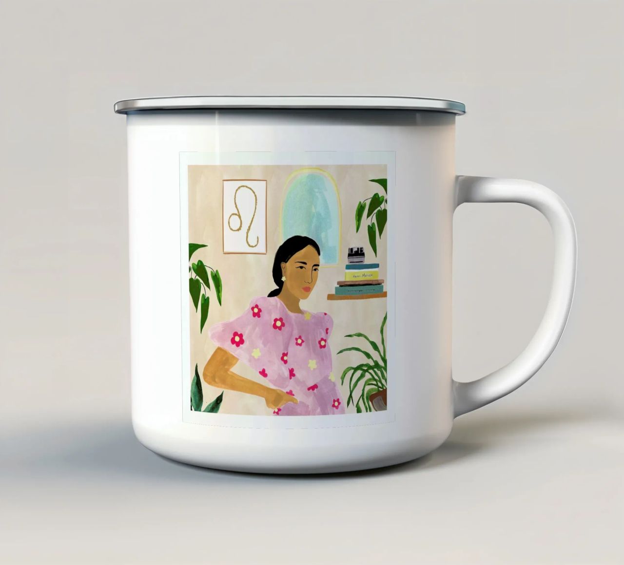 Leo tazza in smalto da Laura Page