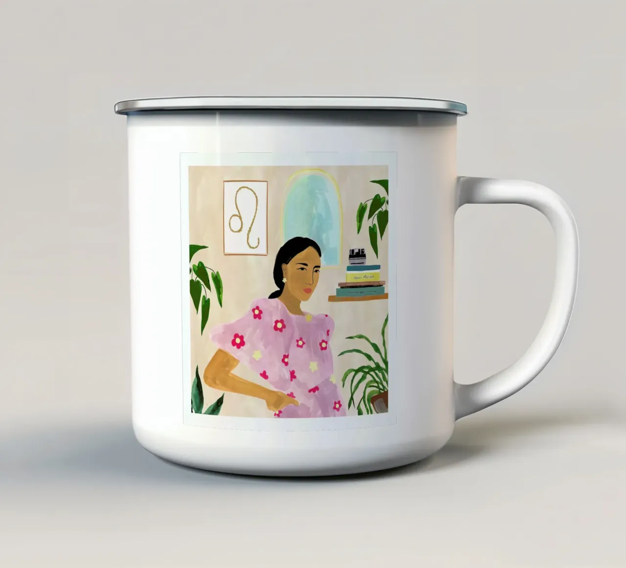 Leo tazza in smalto da Laura Page