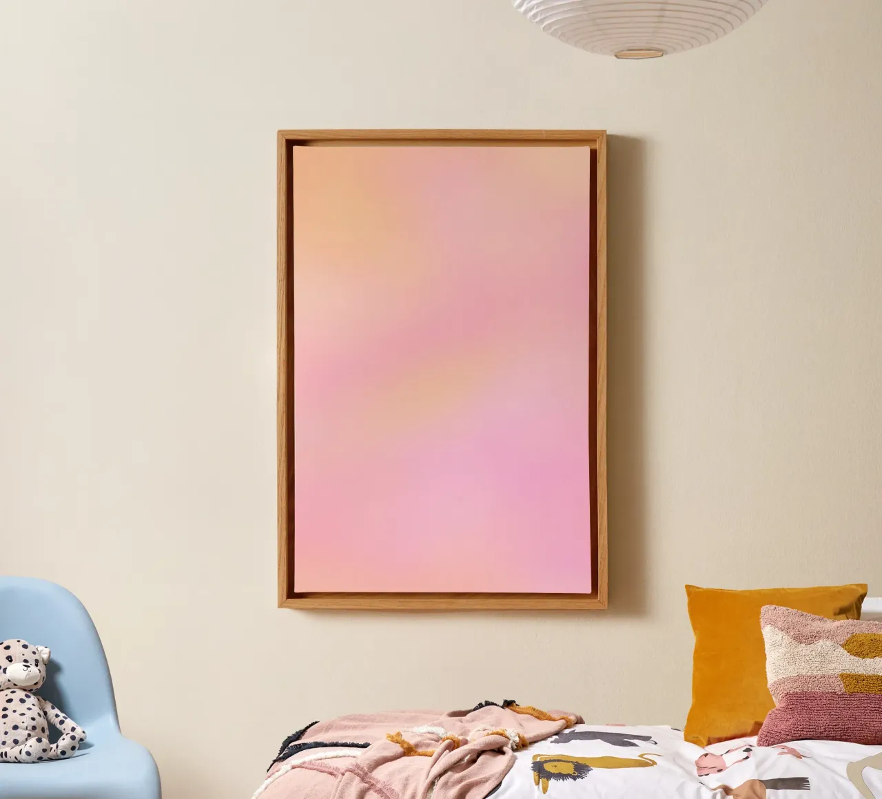 Crépuscule Pastel - Tinten roze en perzik canvas met Baklijst van studiofox