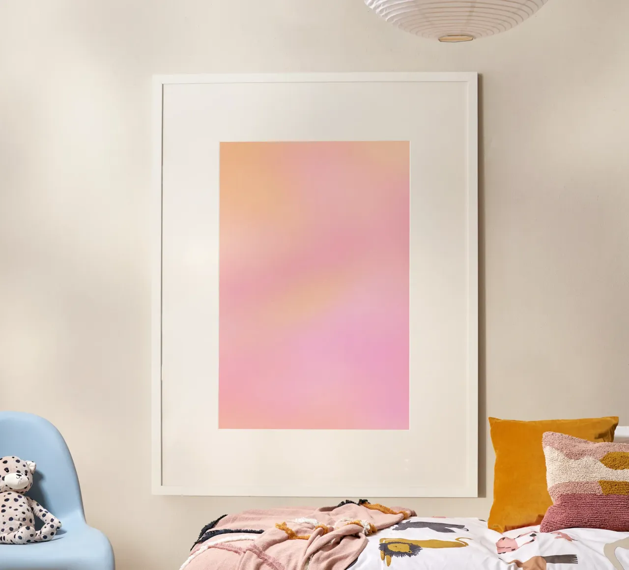 Crépuscule Pastel - Sfumature di rosa e pesca poster con telaio in plastica da studiofox