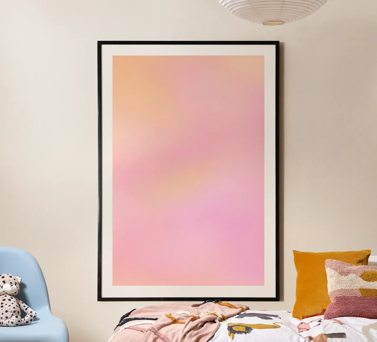 Crépuscule Pastel - Sfumature di rosa e pesca poster con telaio in plastica da studiofox