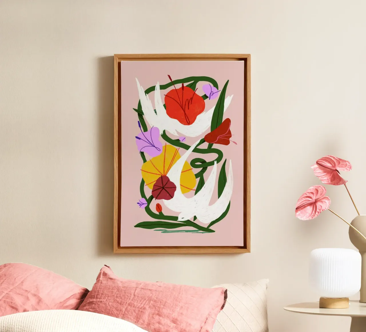 Garden Swoop canvas met Baklijst van Pure