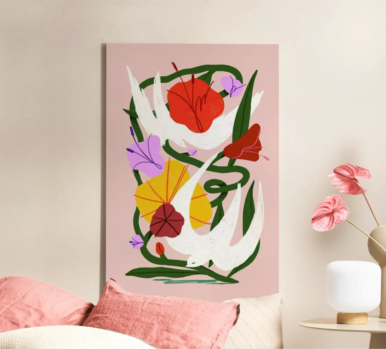 Garden Swoop canvas met Baklijst van Pure