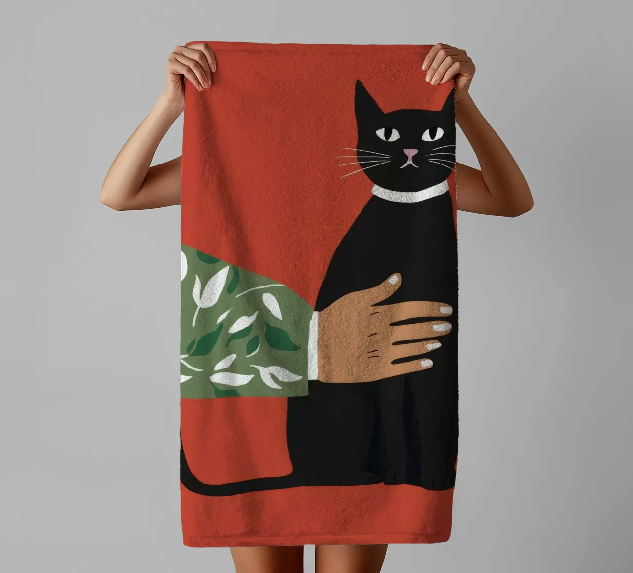 Noir Feline Verdant asciugamano da bagno da Lumi Eyes