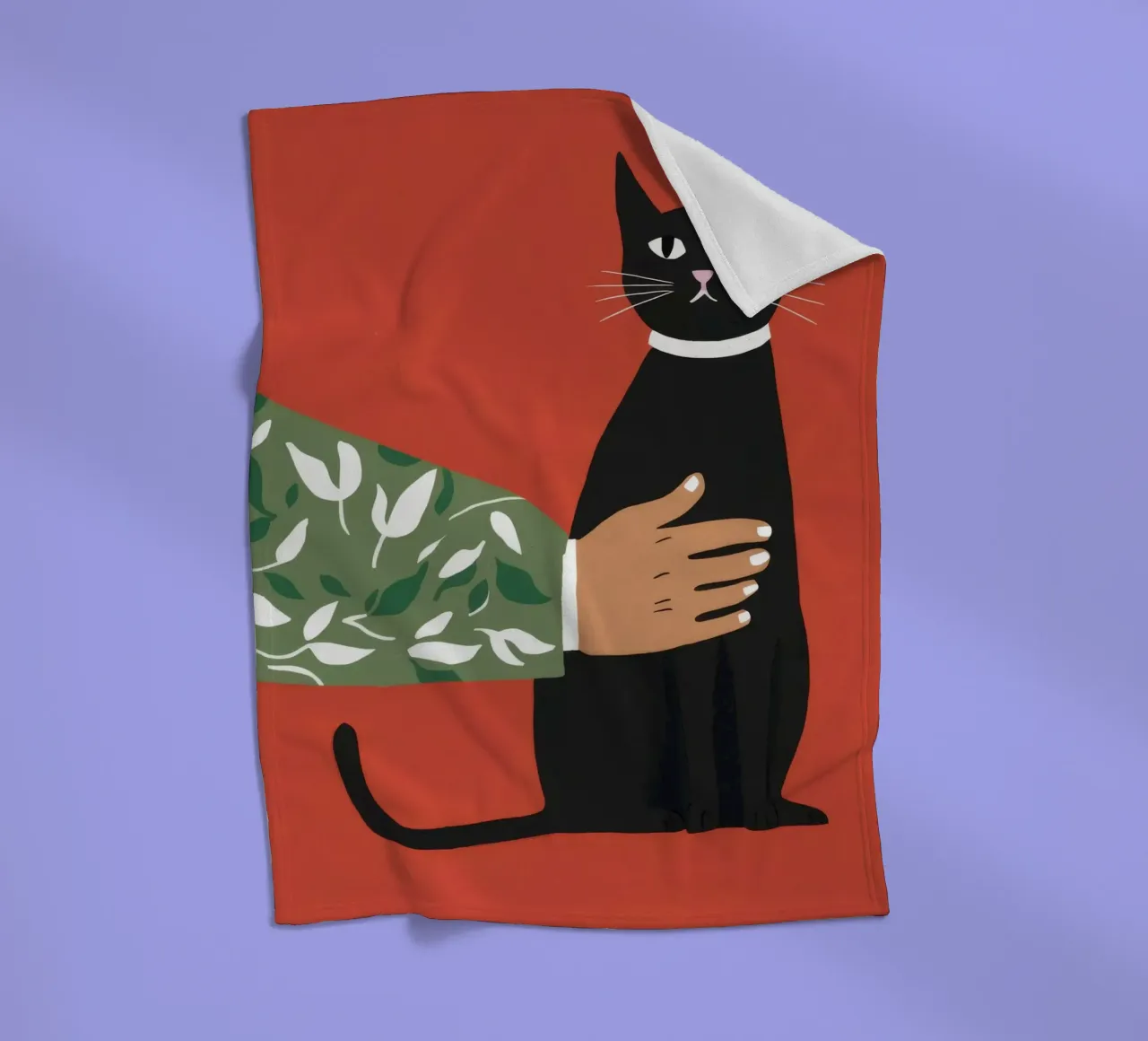 Noir Feline Verdant coperta in pile da Lumi Eyes