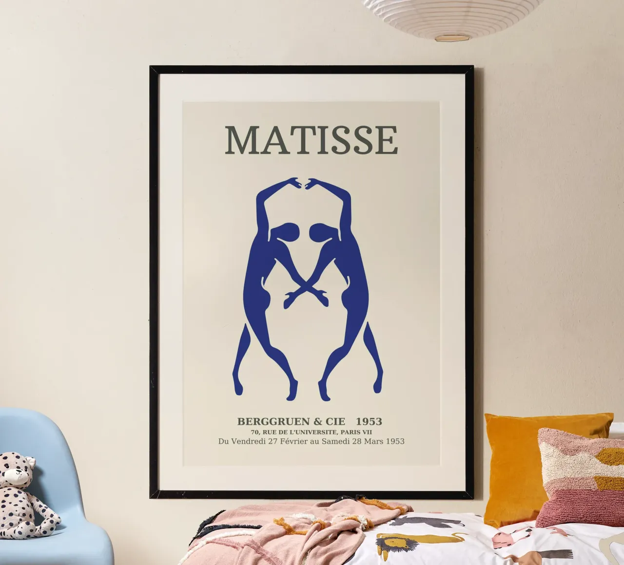 matisse-due figure femminili che danzano poster con telaio in alluminio da sazkia art