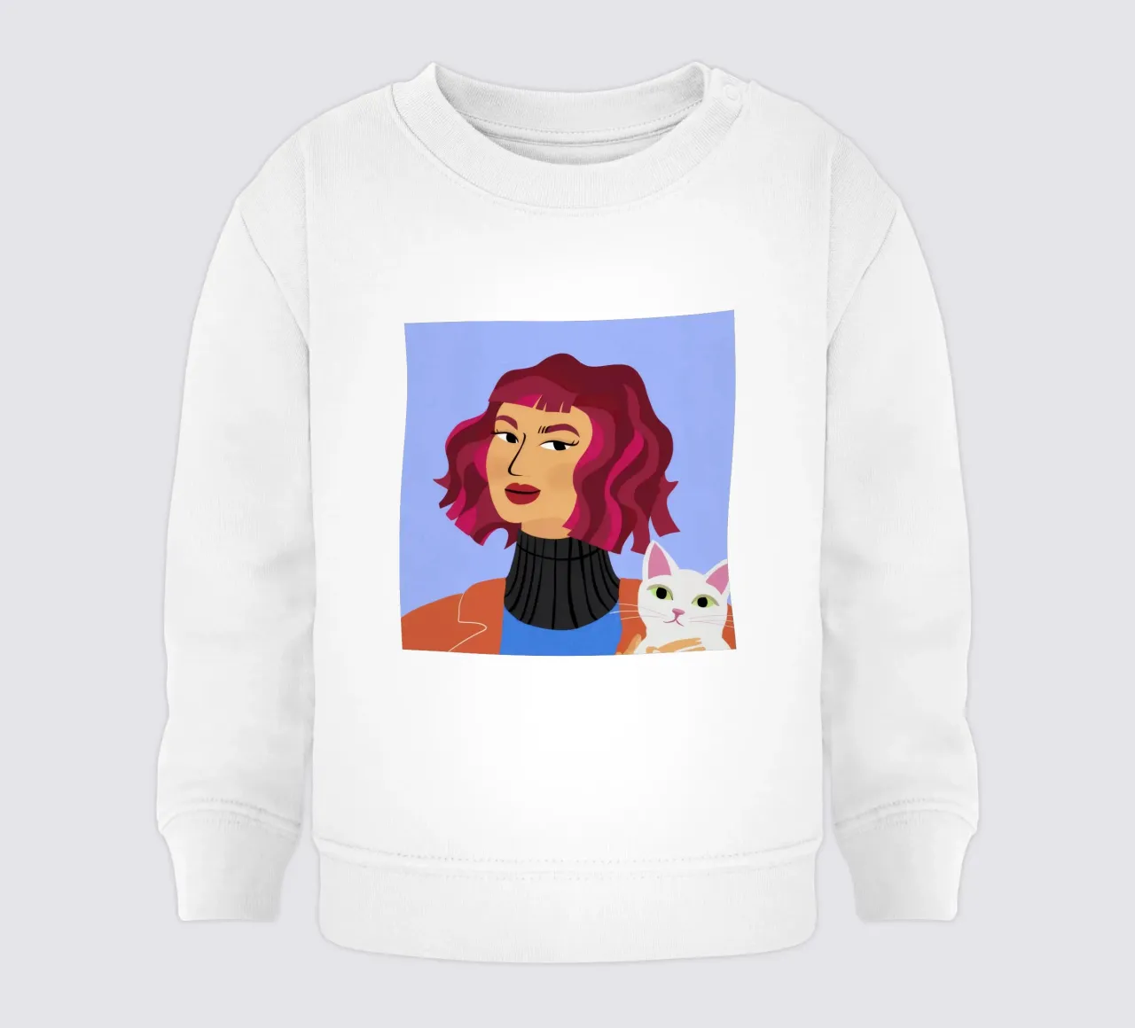 Fuchsia Gaze Feline Baby Sweatshirt von Lumi Eyes