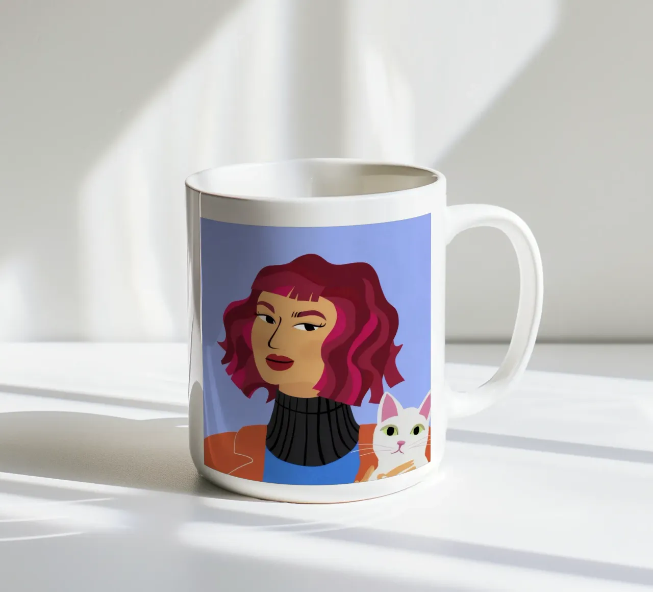 Sguardo fucsia Felino tazza in ceramica da Lumi Eyes