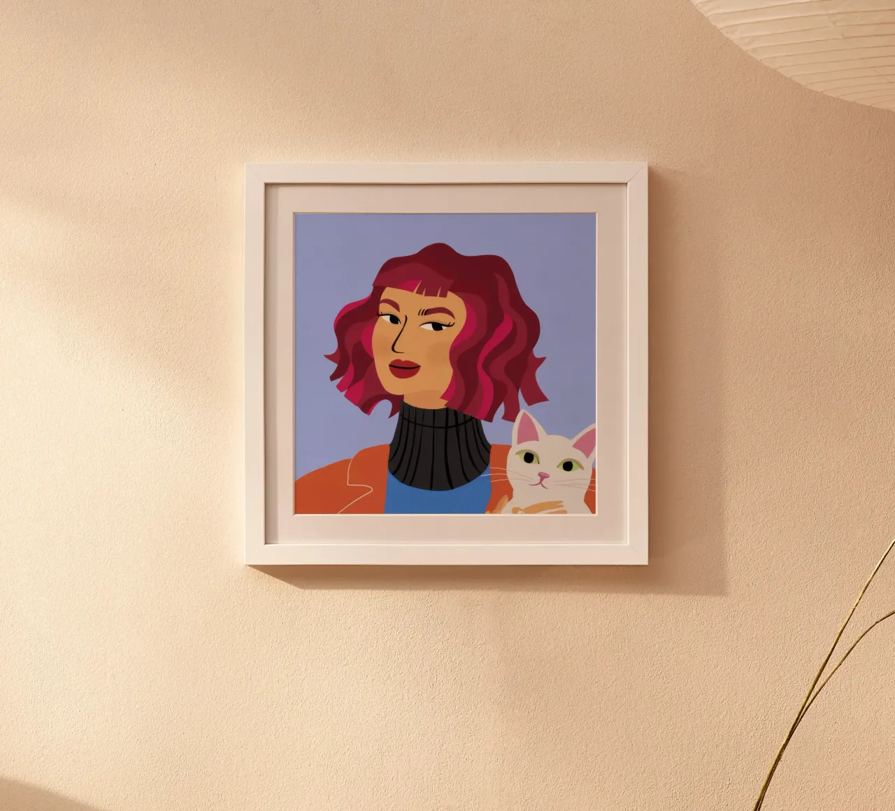 Sguardo fucsia Felino poster con telaio in plastica da Lumi Eyes