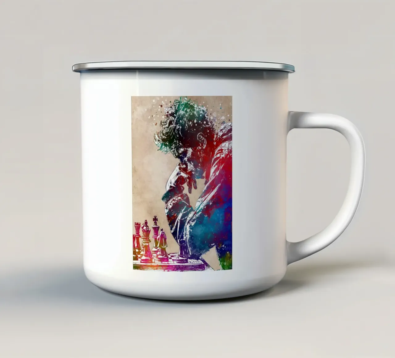 Scacchista sport art tazza in smalto da SPORT